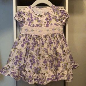 Iris & Ivy Smocked Purple Floral Dress